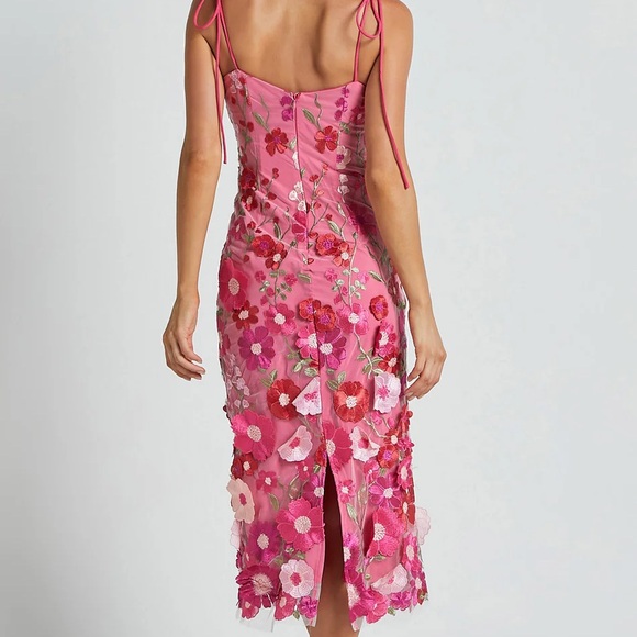 Showpo Pink Floral Embroidered Midi Dress - Picture 5 of 5